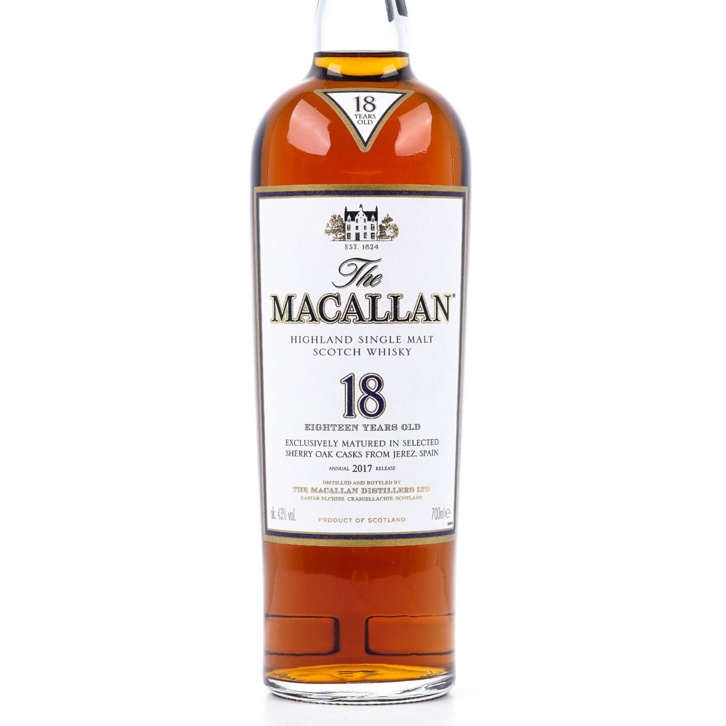 Macallan 麦卡伦 18年 2017 雪莉桶 700ml 43%Vol.