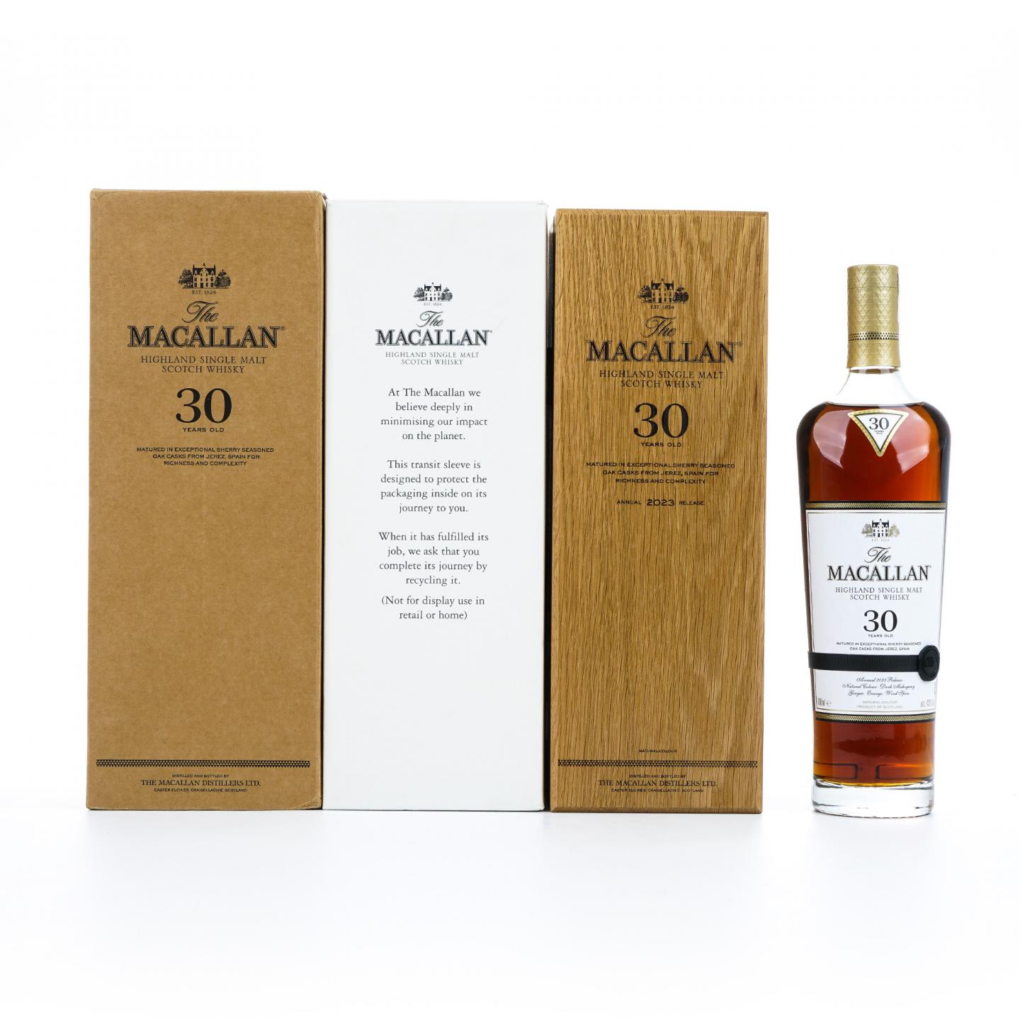 【附X光图】Macallan 麦卡伦 30年 2023 黑腰带 雪莉桶 木礼盒