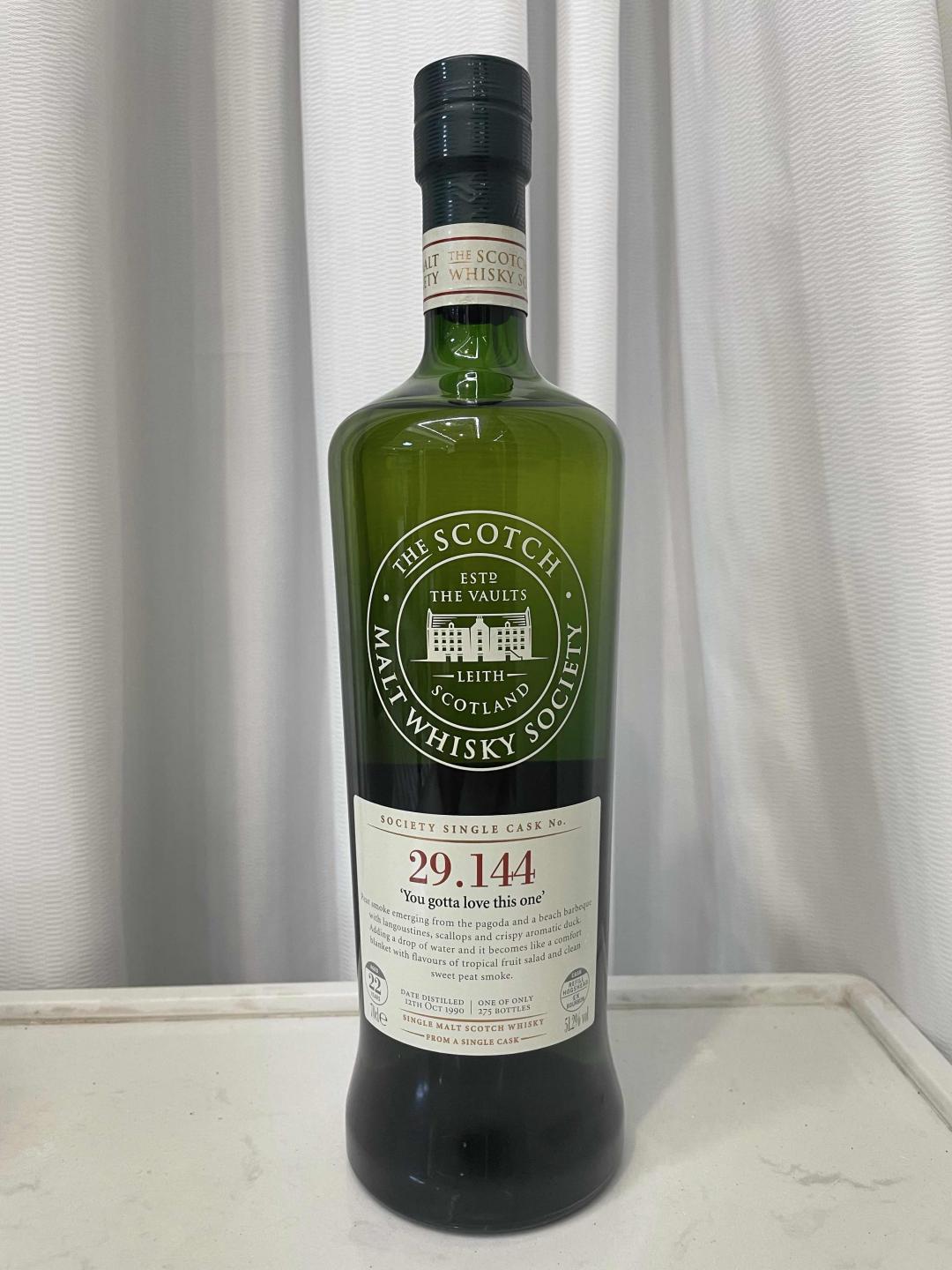 包邮 SMWS二代标 29.144 拉弗格22年单桶桶强 1990