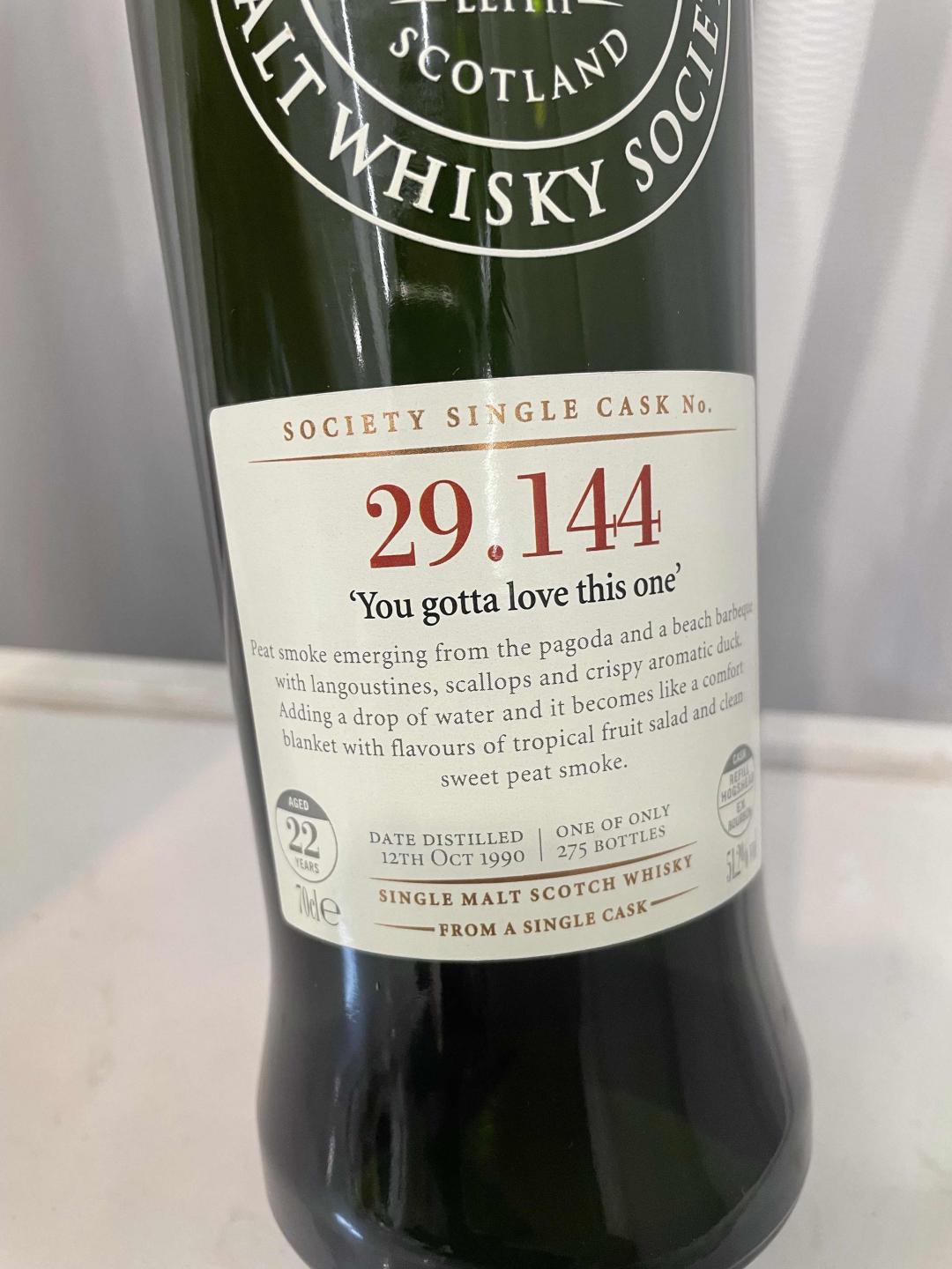 包邮 SMWS二代标 29.144 拉弗格22年单桶桶强 1990