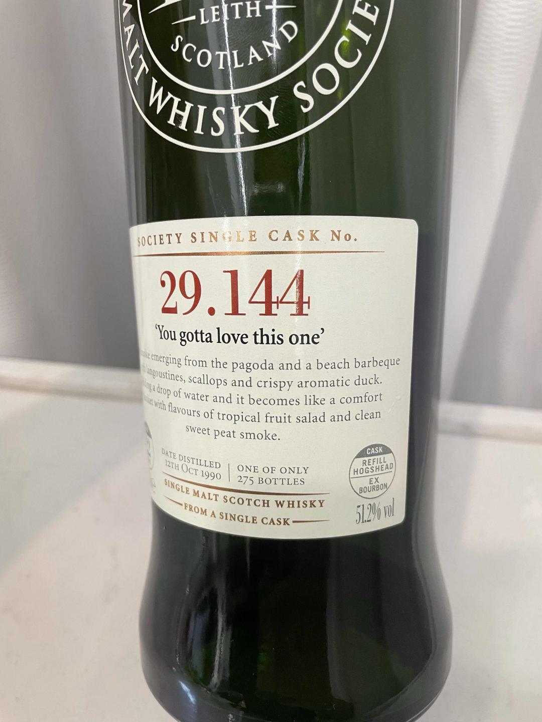 包邮 SMWS二代标 29.144 拉弗格22年单桶桶强 1990