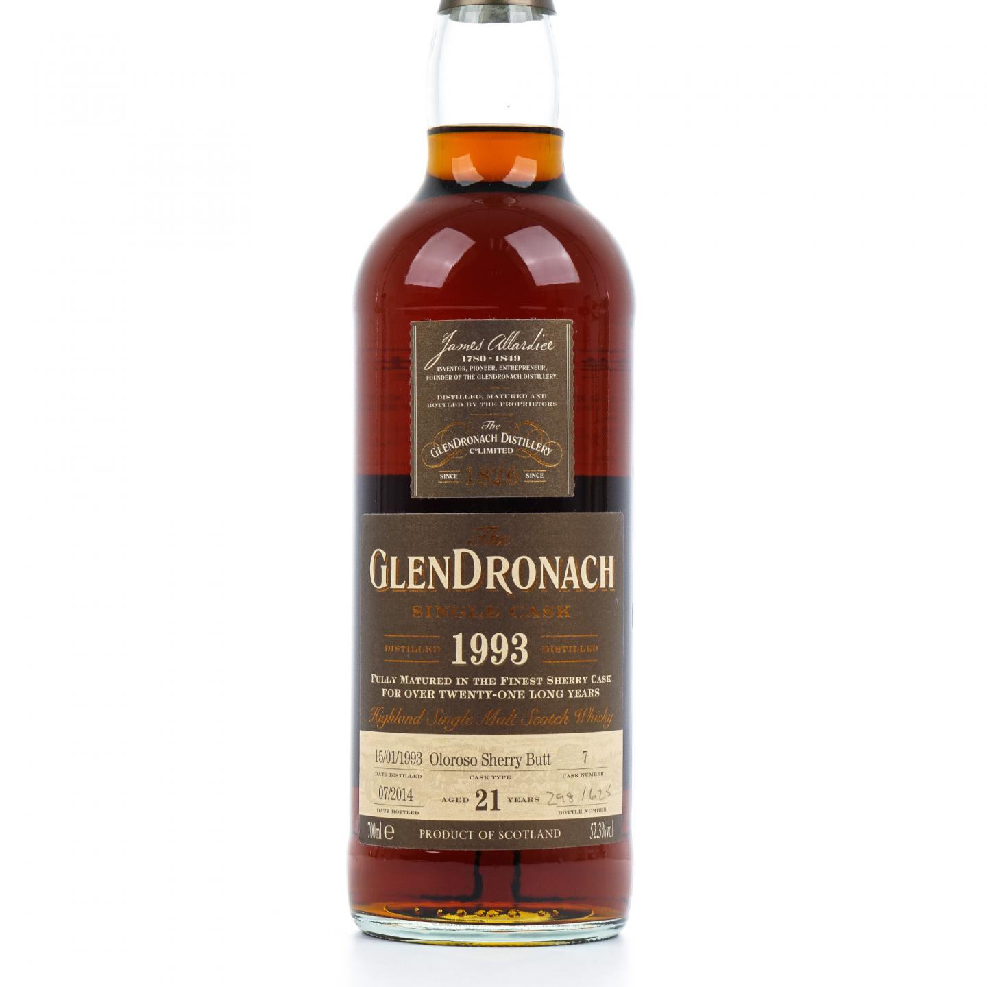 Glendronach 格兰多纳 21年 1993-2014 Oloroso雪莉桶#7 No.298