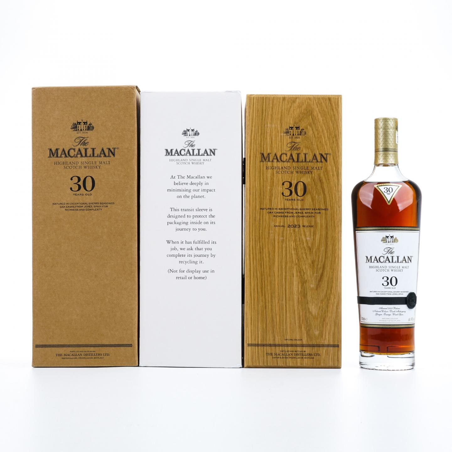【附X光图】Macallan 麦卡伦 30年 2023 黑腰带 雪莉桶 木礼盒 43%