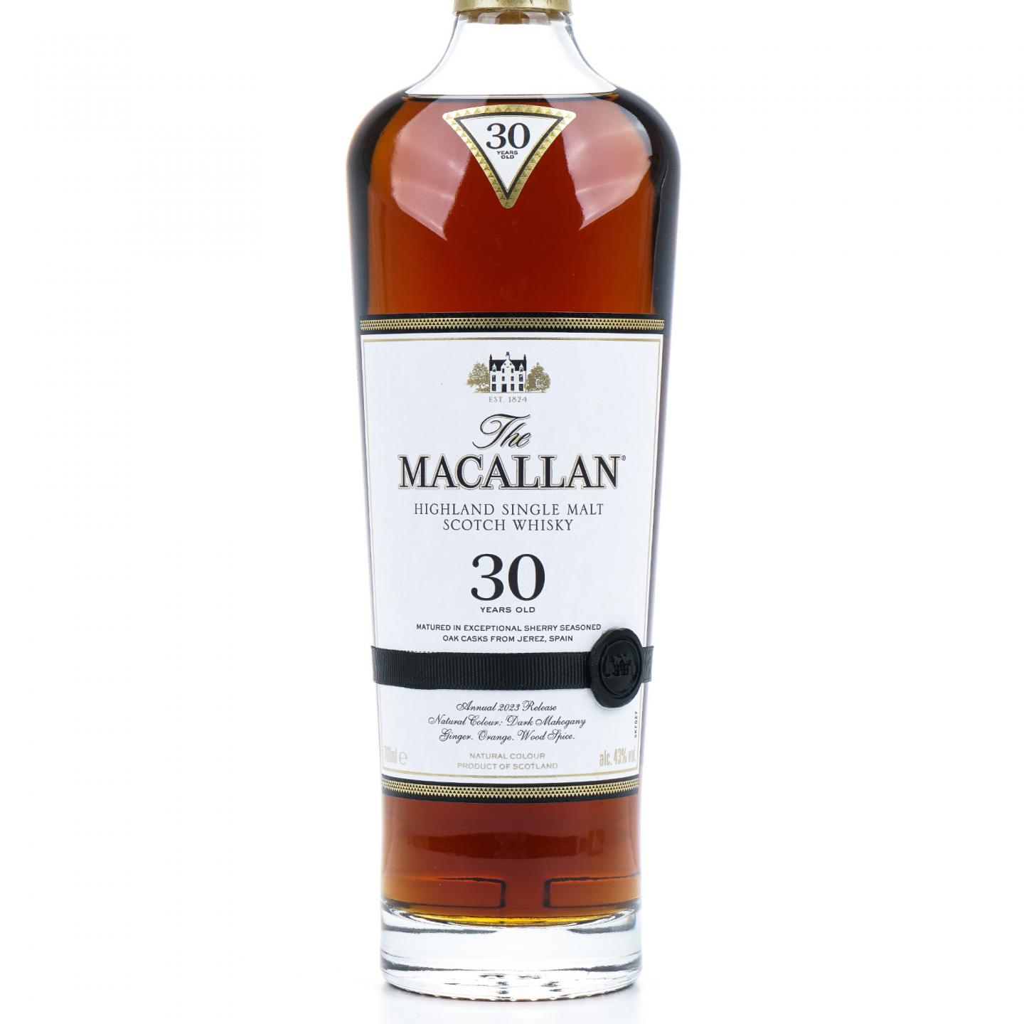 【附X光图】Macallan 麦卡伦 30年 2023 黑腰带 雪莉桶 木礼盒 43%