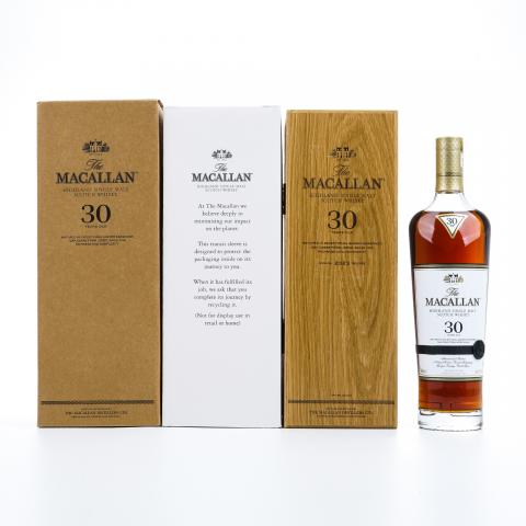 【附X光图】Macallan 麦卡伦 30年 2023 黑腰带 雪莉桶 木礼盒 43%