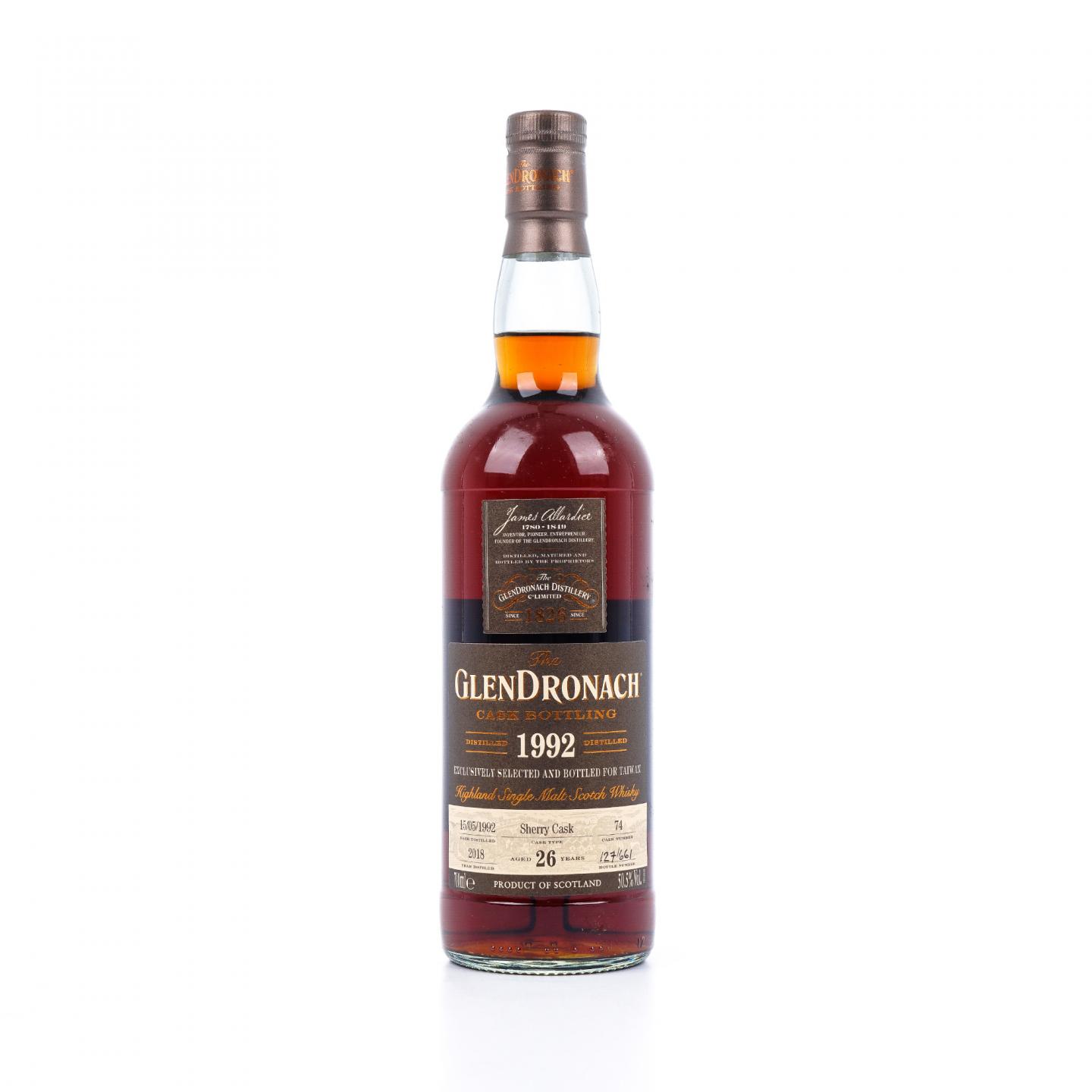 Glendronach 格兰多纳 26年 1992-2018 雪莉单桶#74
