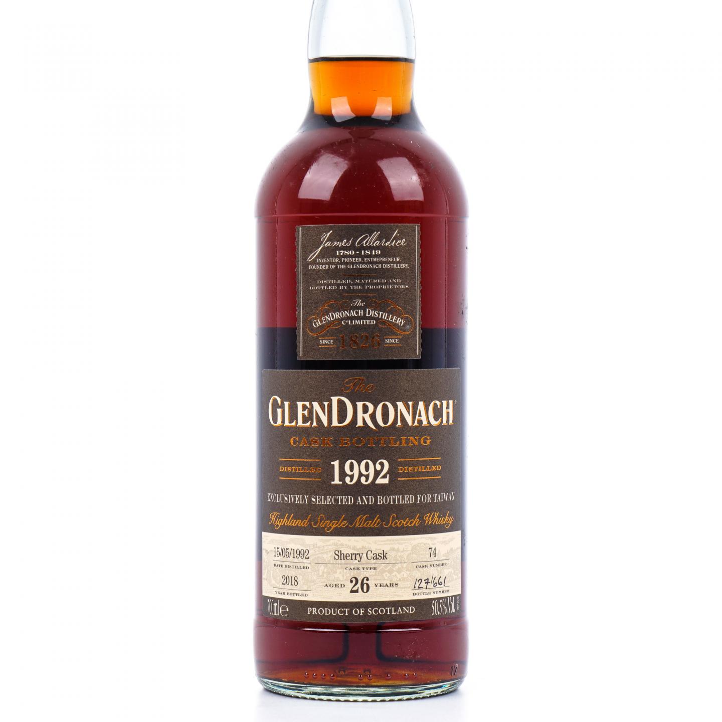 Glendronach 格兰多纳 26年 1992-2018 雪莉单桶#74