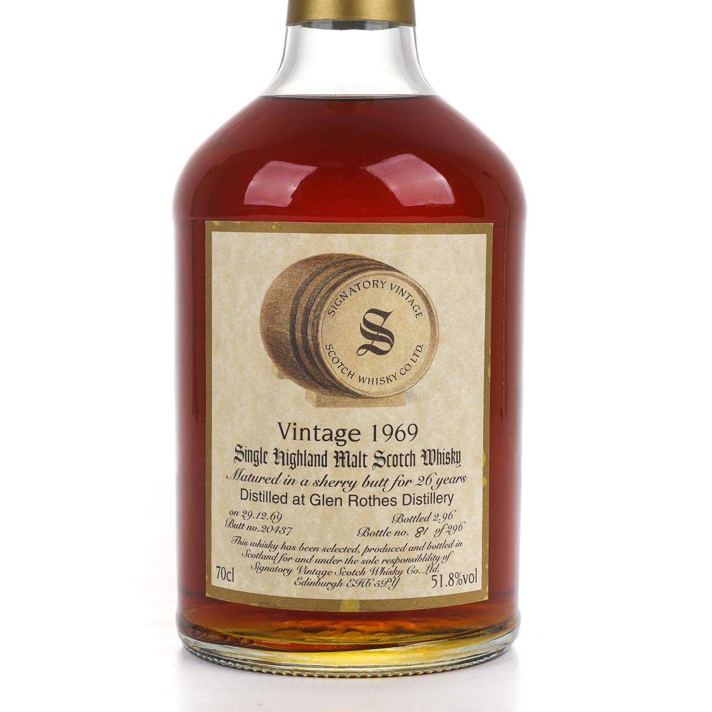 Glenrothes 格兰路思 26年 1969-1996 SV 雪莉桶#20437
