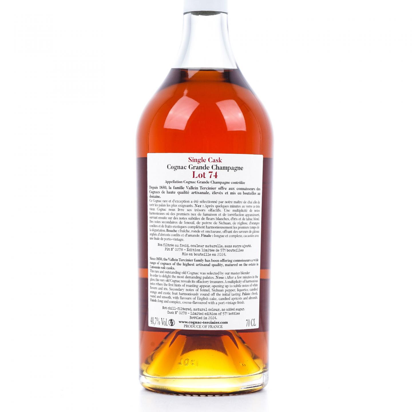 Vallein Tercinier 干邑 2024 Lot 74 大香槟区