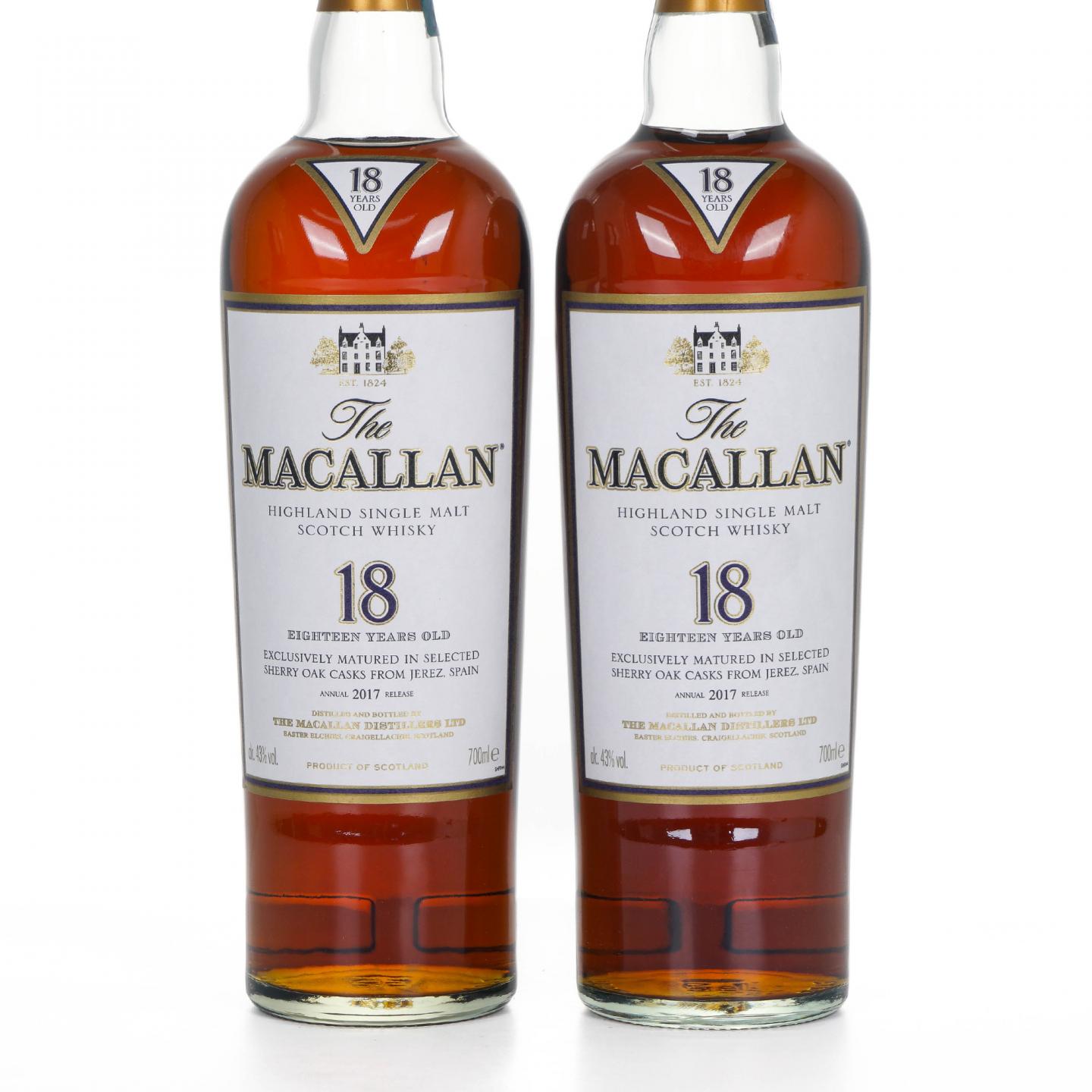 Macallan 麦卡伦 18年 2017 雪莉桶 2支组