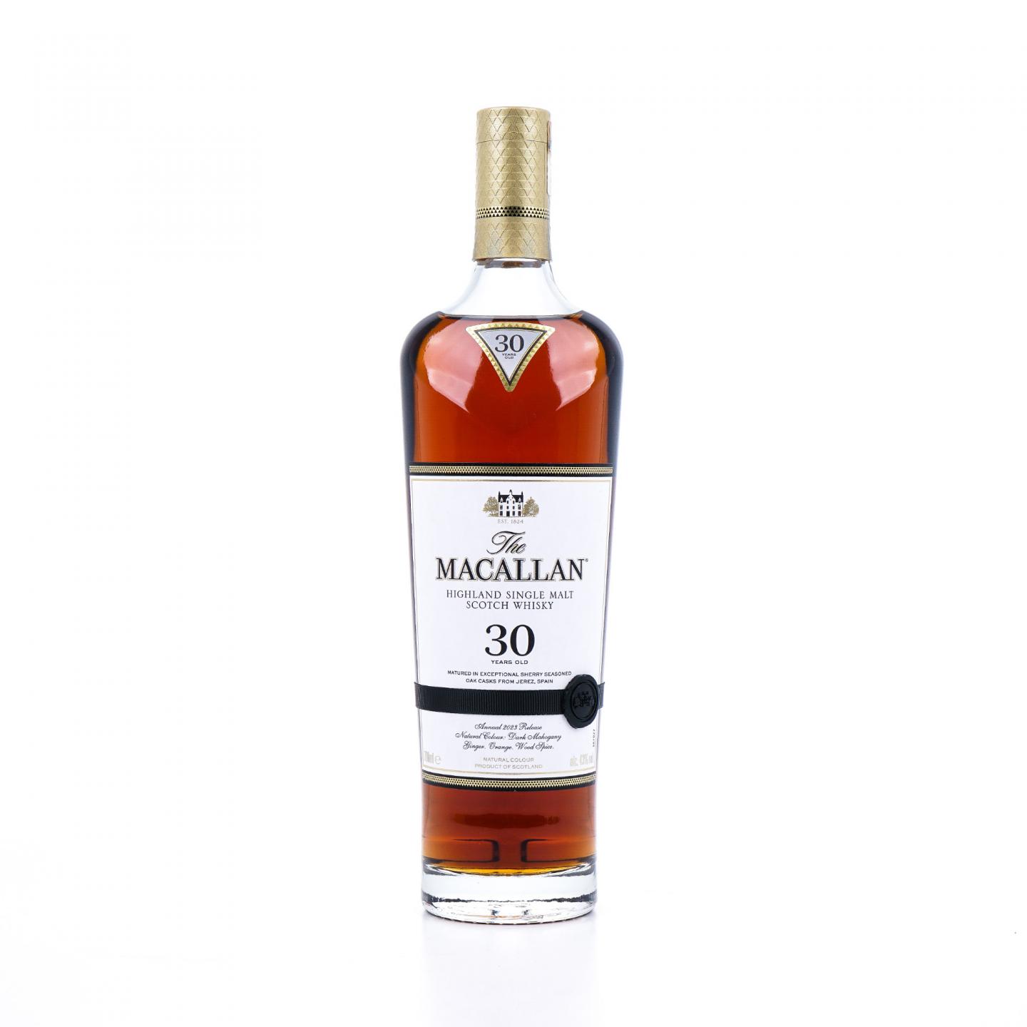 【附X光图】Macallan 麦卡伦 30年 2023 黑腰带 雪莉桶 木礼盒 43%