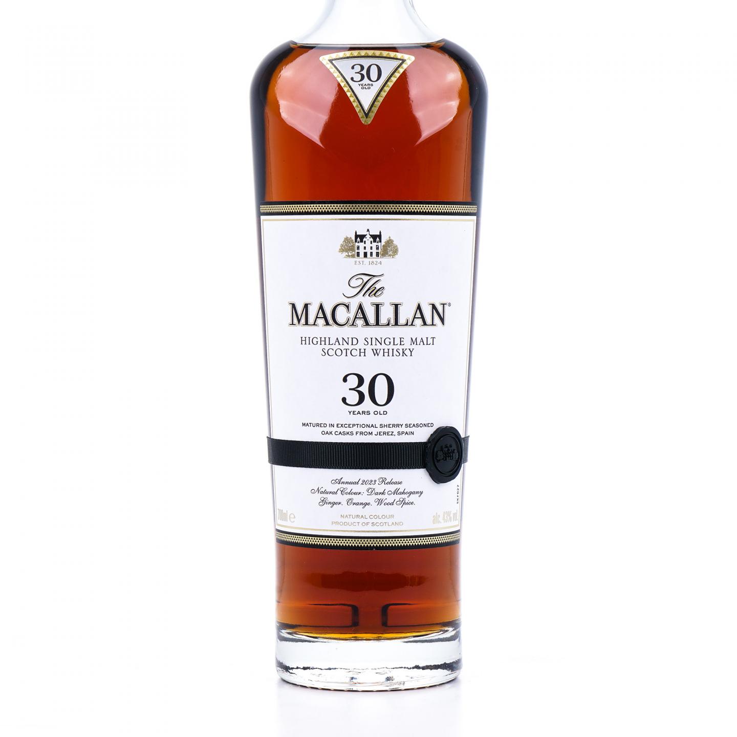【附X光图】Macallan 麦卡伦 30年 2023 黑腰带 雪莉桶 木礼盒 43%