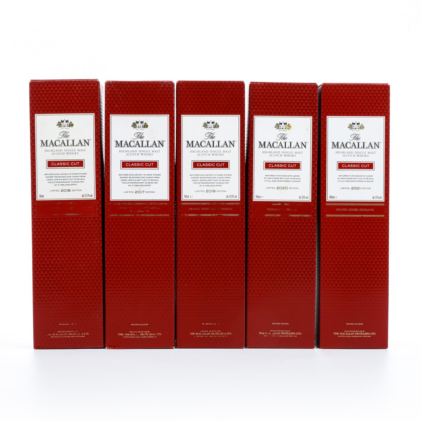 【附X光图】Macallan 麦卡伦 Classic Cut 2017-2021 精粹 5瓶组