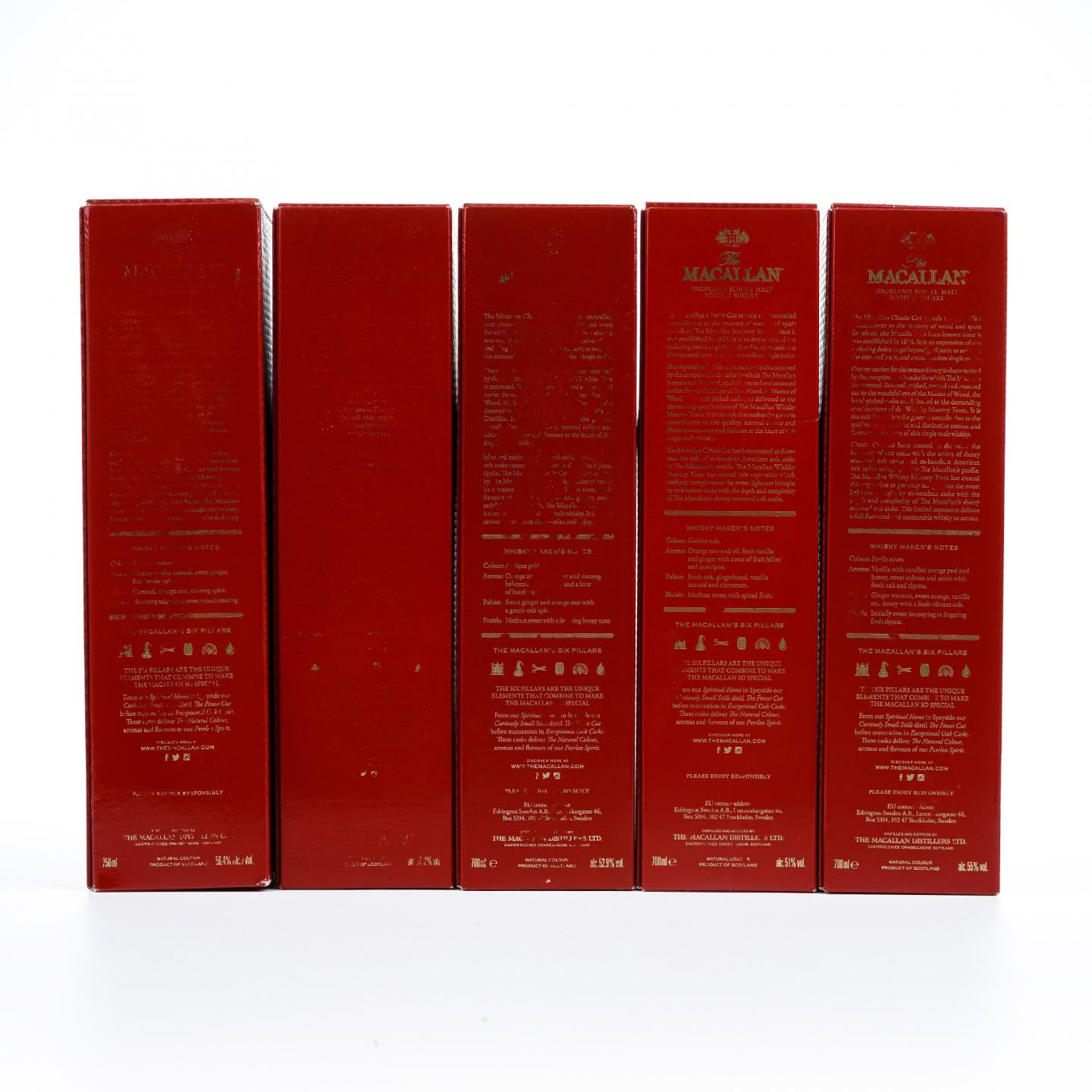 【附X光图】Macallan 麦卡伦 Classic Cut 2017-2021 精粹 5瓶组