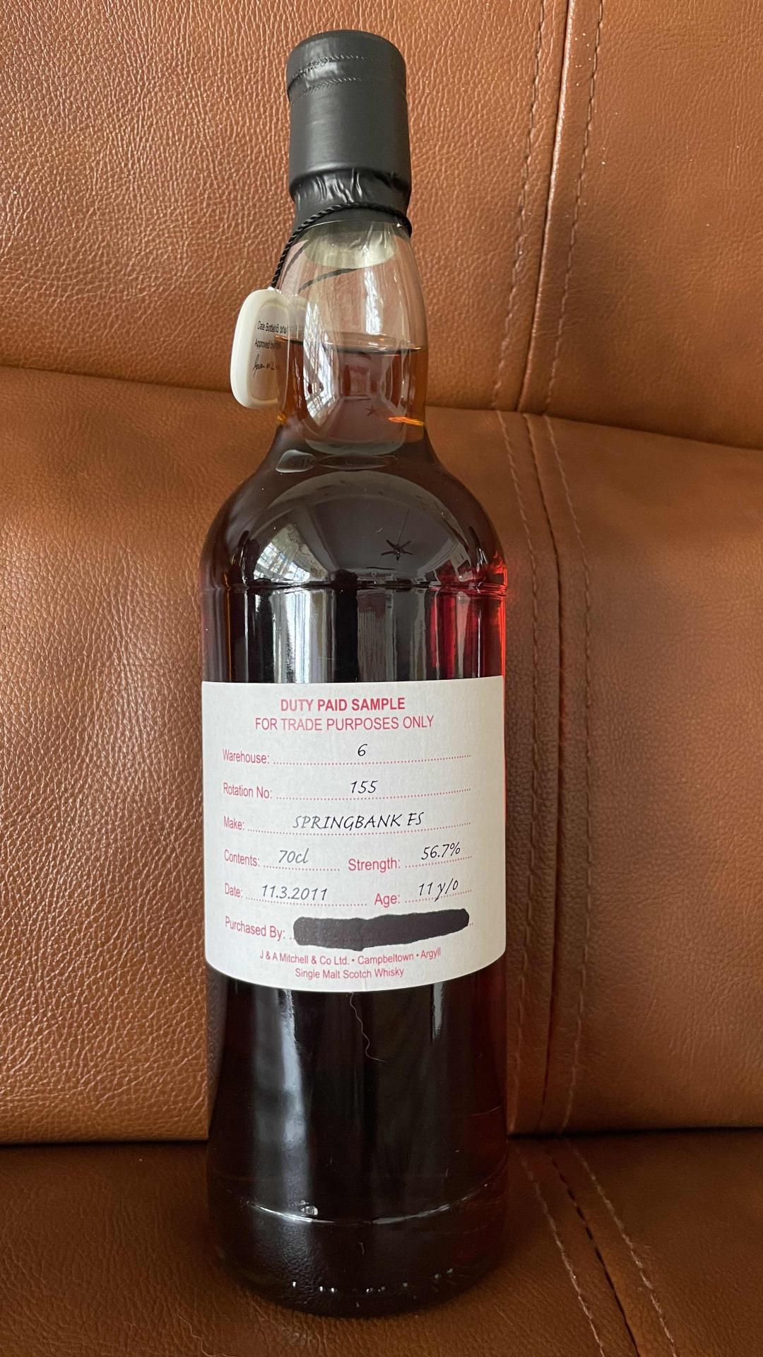 云顶 11年 初填雪莉桶 56.7度数 酒色漂亮 非常值得收藏与品鉴