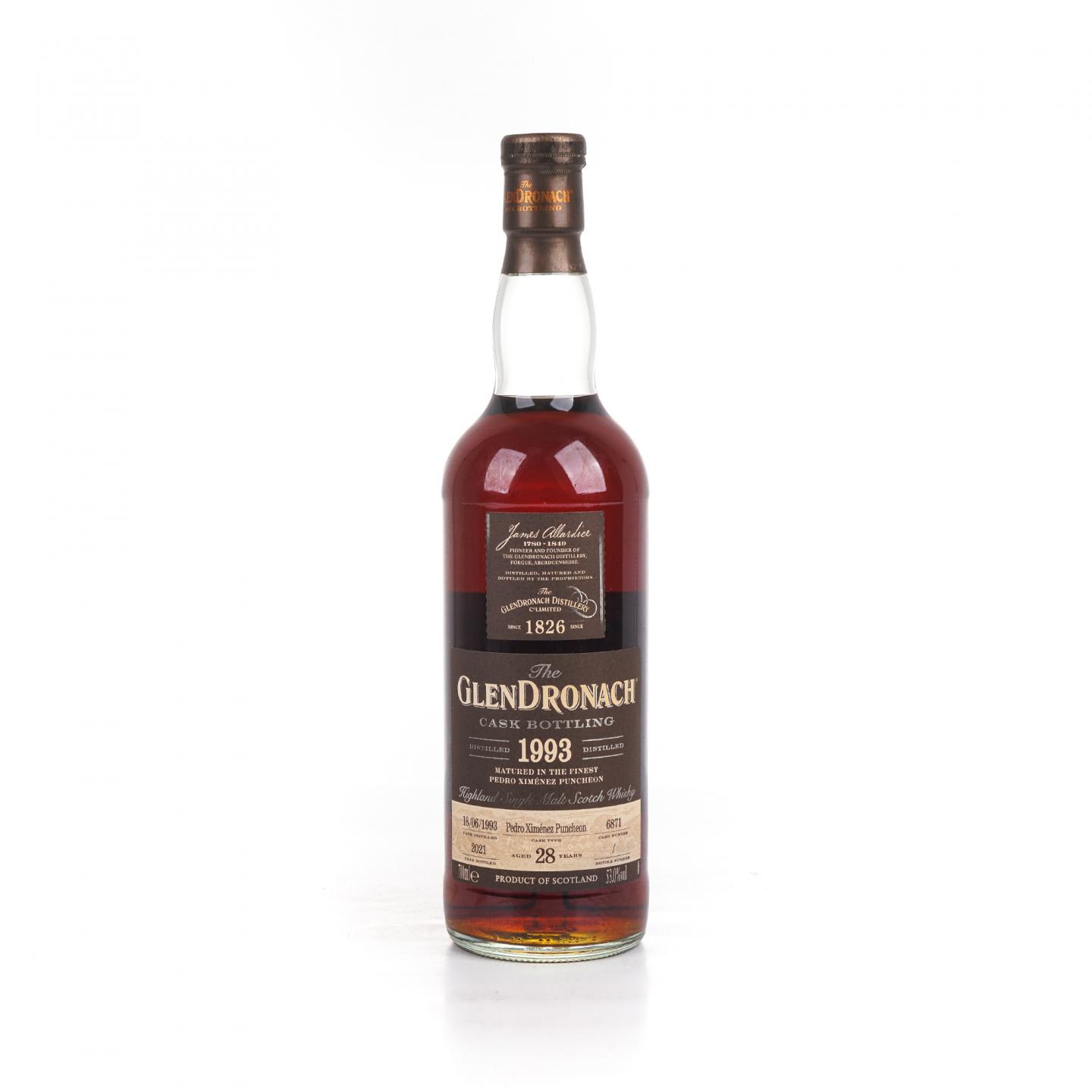Glendronach 格兰多纳 28年 1993-2021 雪莉桶#6871