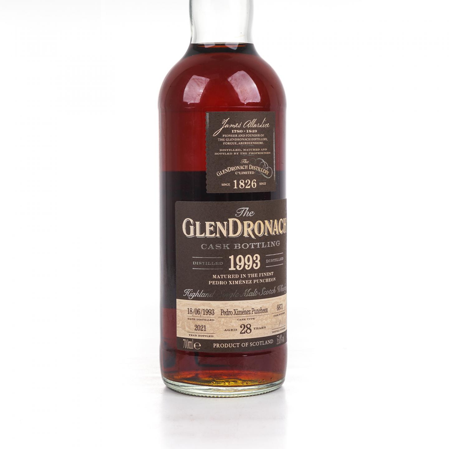 Glendronach 格兰多纳 28年 1993-2021 雪莉桶#6871