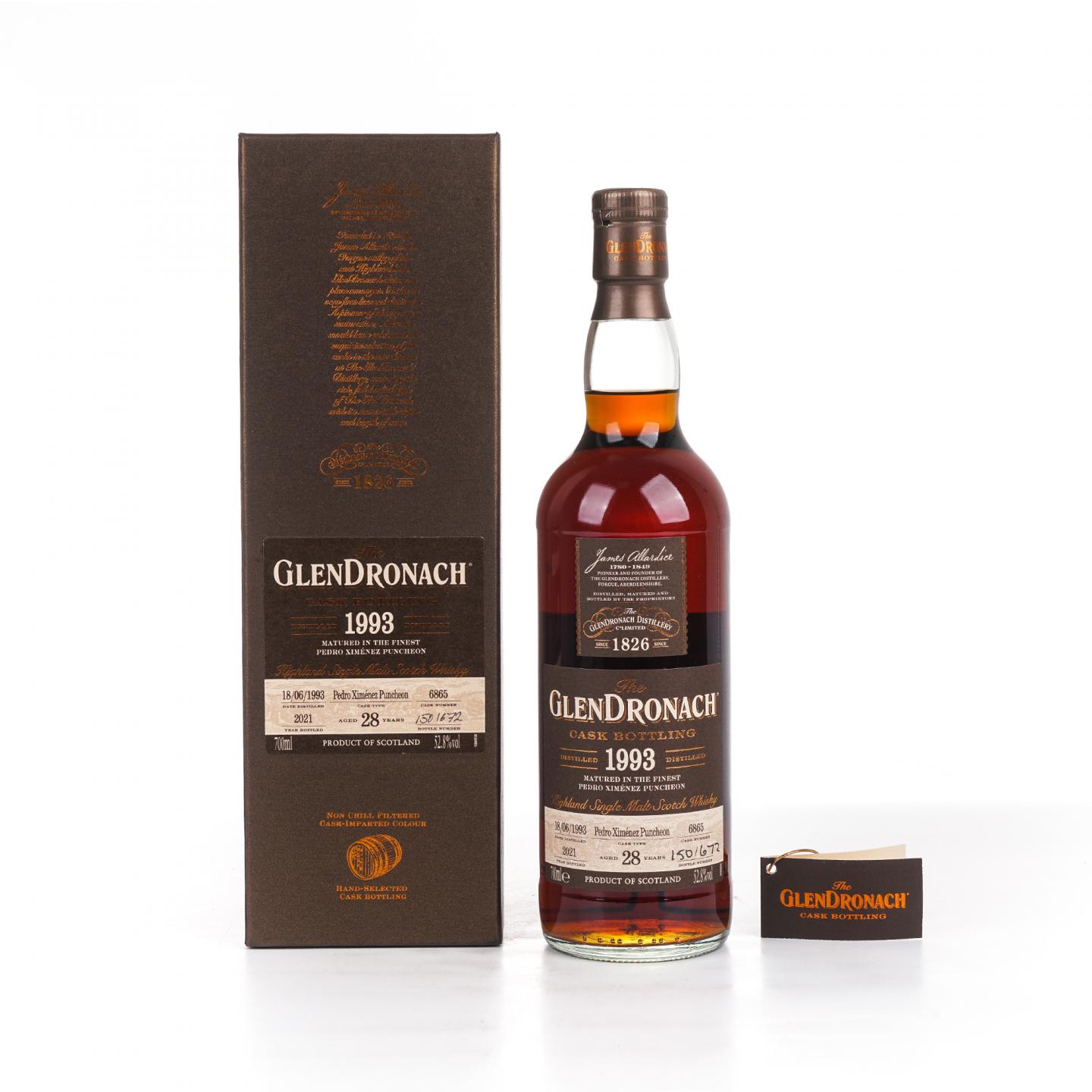 Glendronach 格兰多纳 28年 1993-2021 雪莉桶#6865 52.8%Vol.
