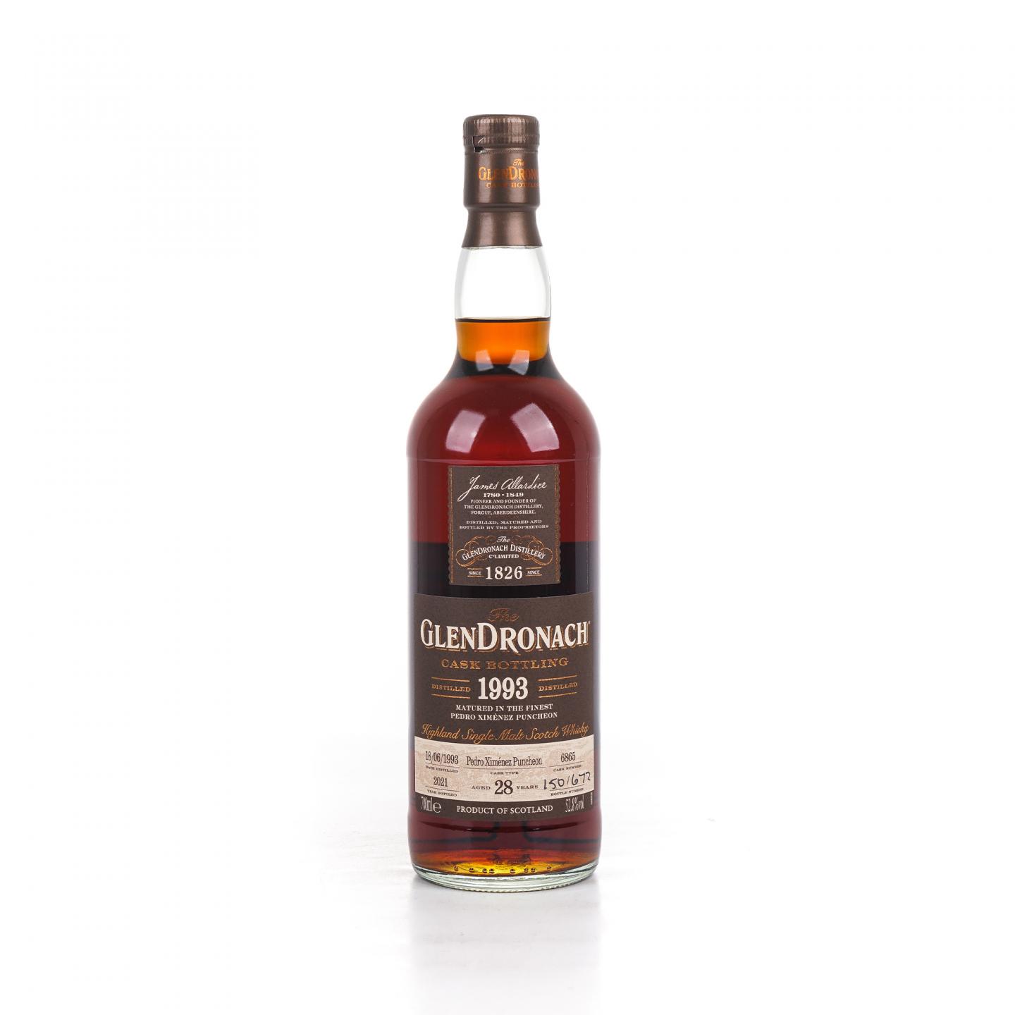 Glendronach 格兰多纳 28年 1993-2021 雪莉桶#6865 52.8%Vol.