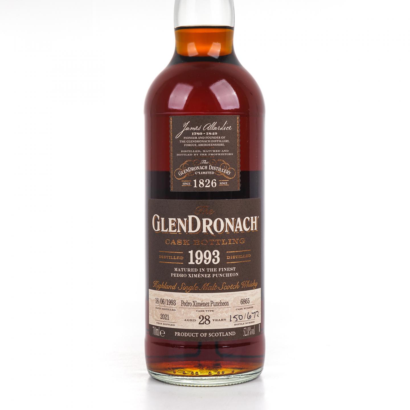 Glendronach 格兰多纳 28年 1993-2021 雪莉桶#6865 52.8%Vol.