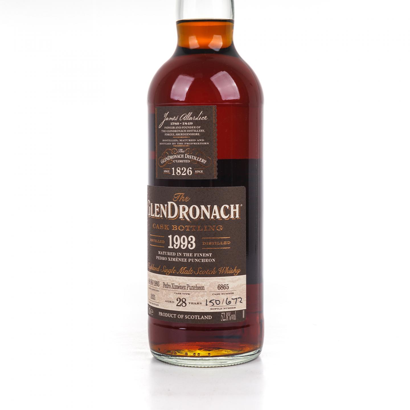 Glendronach 格兰多纳 28年 1993-2021 雪莉桶#6865 52.8%Vol.