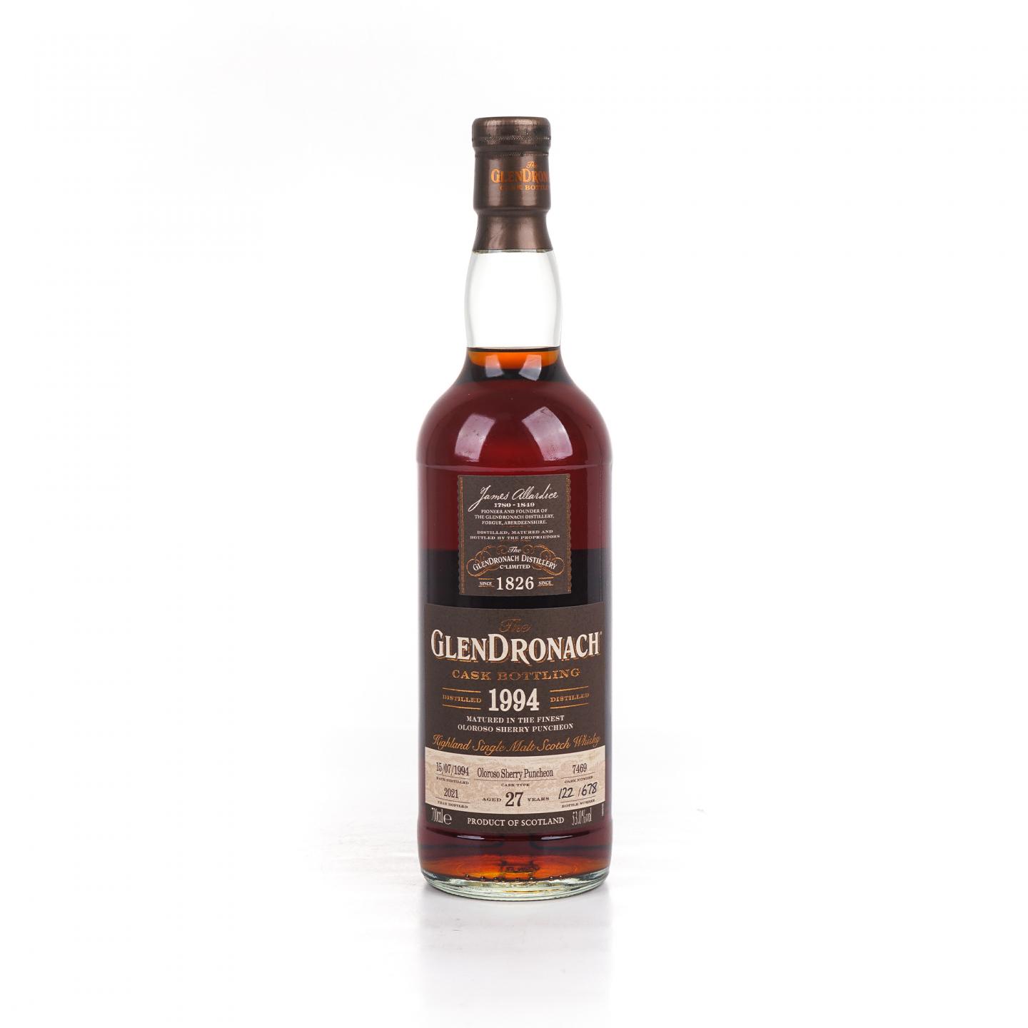 Glendronach 格兰多纳 27年 1994-2021 雪莉桶#7469 53%Vol.