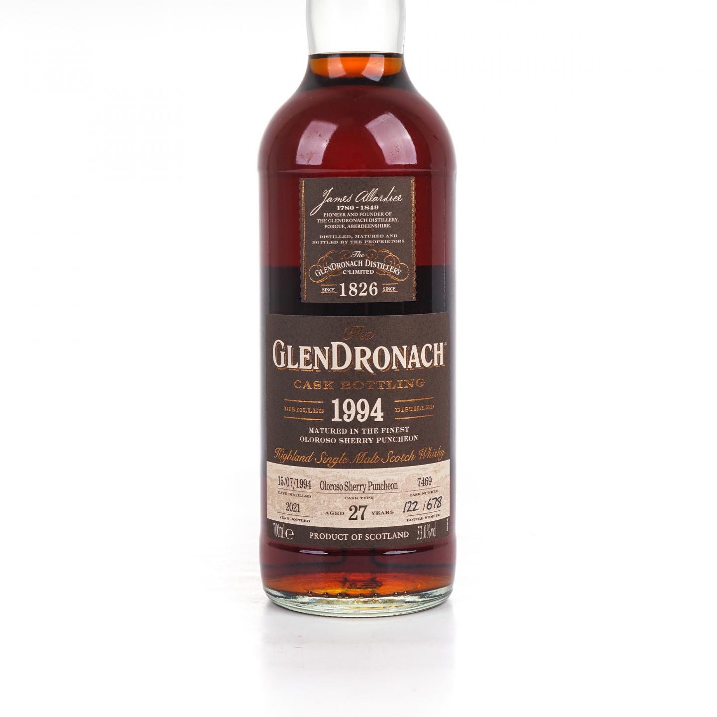 Glendronach 格兰多纳 27年 1994-2021 雪莉桶#7469 53%Vol.