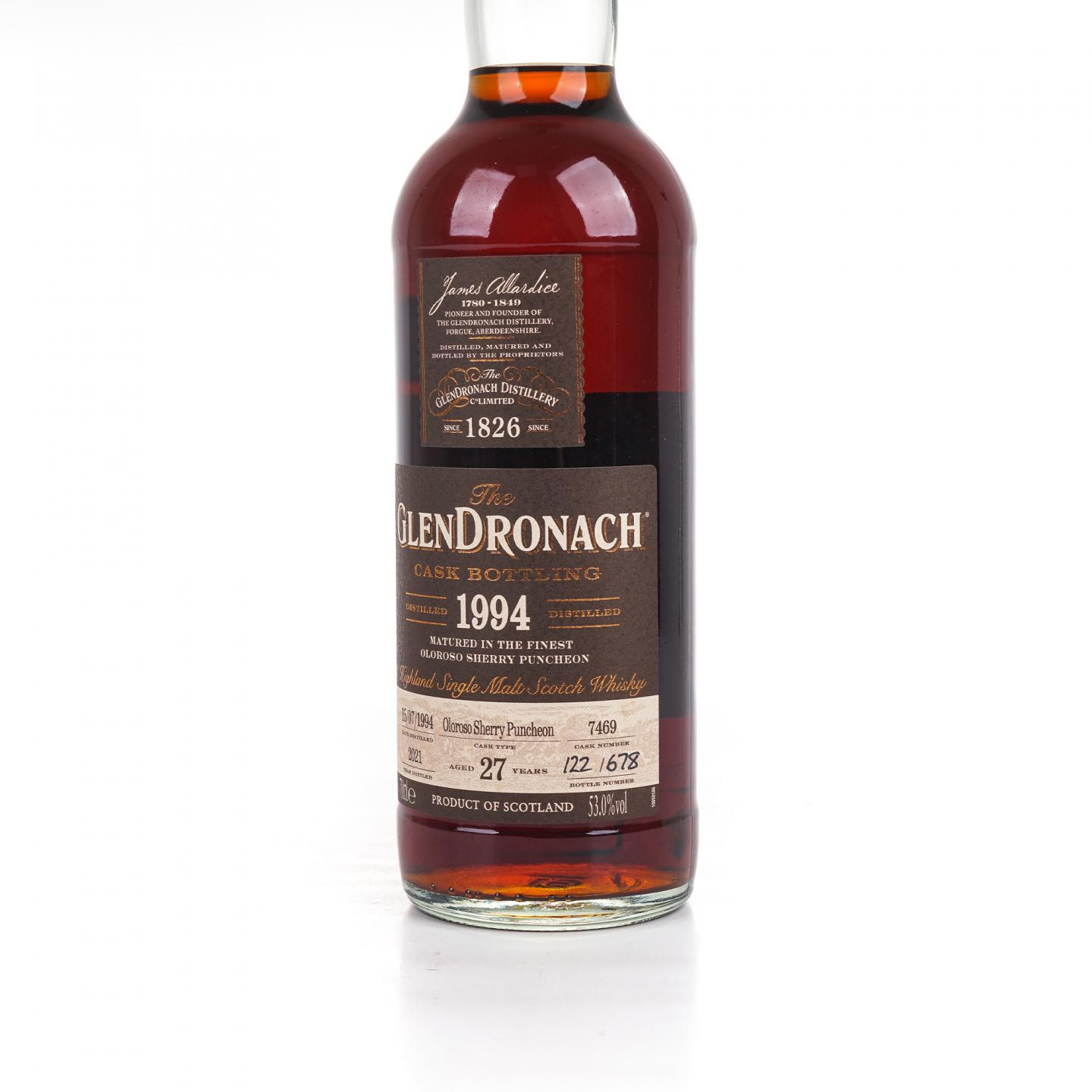 Glendronach 格兰多纳 27年 1994-2021 雪莉桶#7469 53%Vol.
