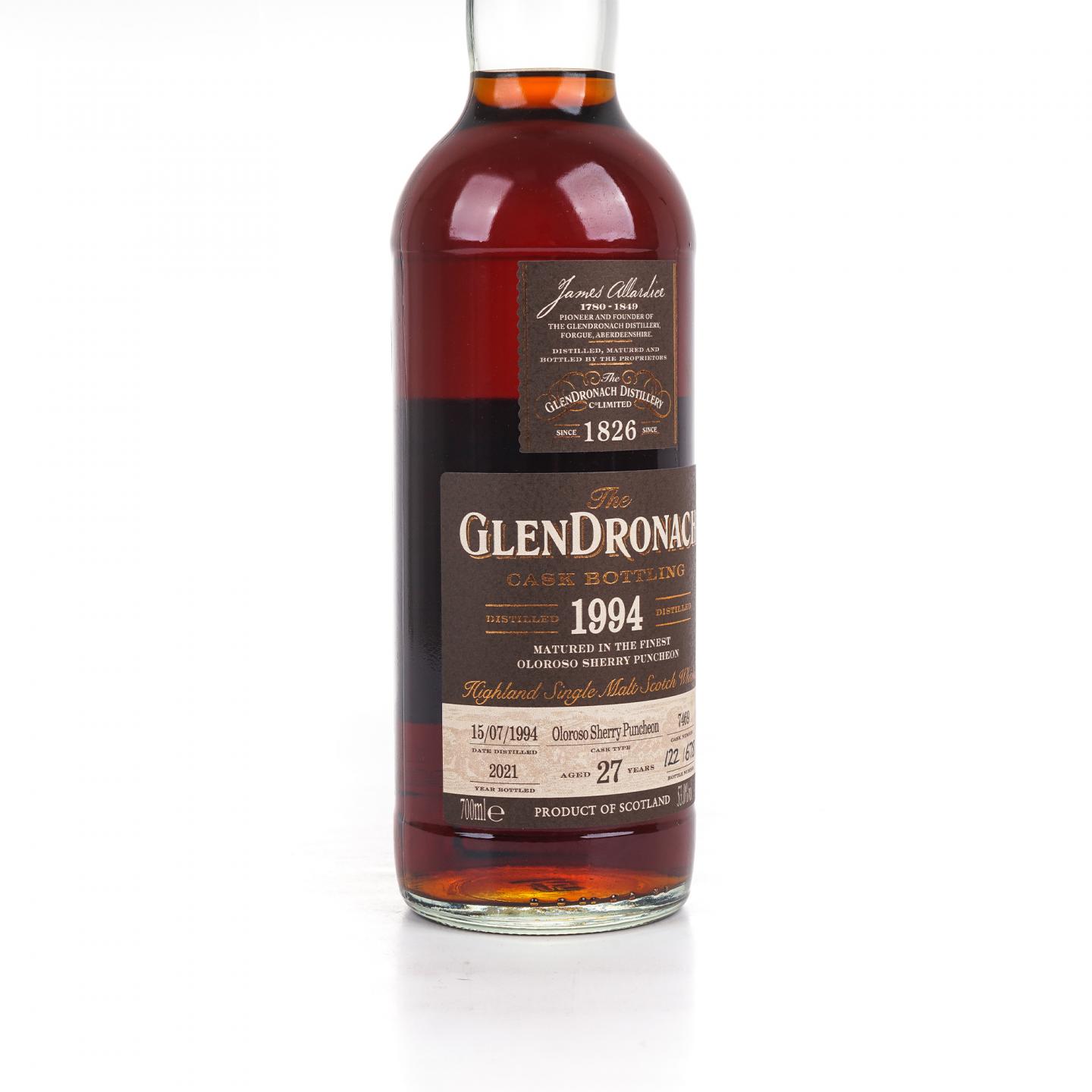 Glendronach 格兰多纳 27年 1994-2021 雪莉桶#7469 53%Vol.
