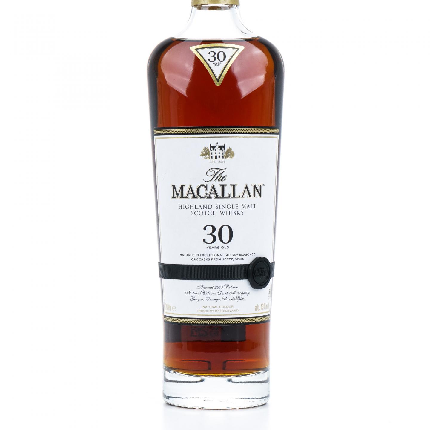 【附X光图】Macallan 麦卡伦 30年 2023 雪莉桶 黑腰带 700ml