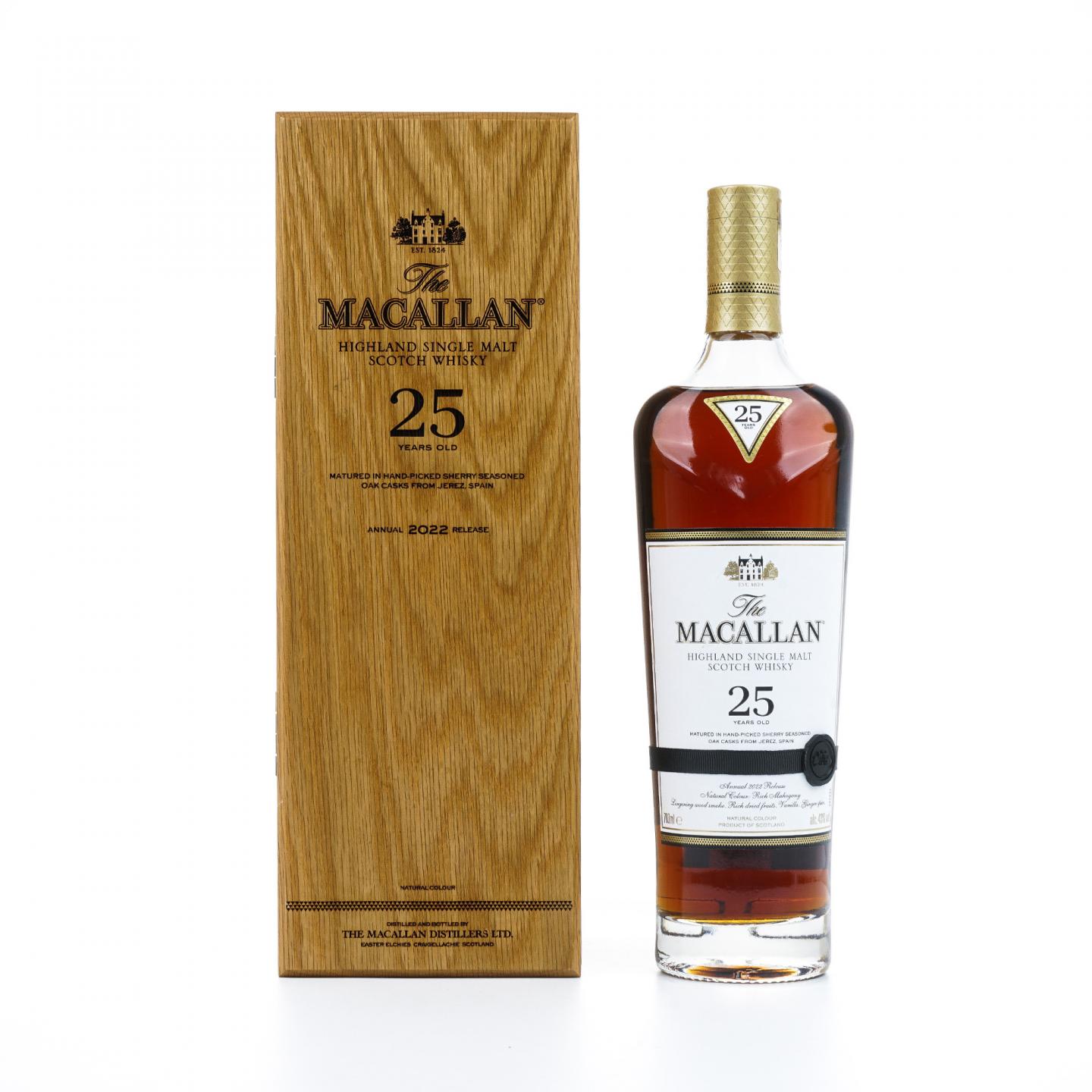【附X光图】Macallan 麦卡伦 25年 2022 黑腰带 木礼盒 行货