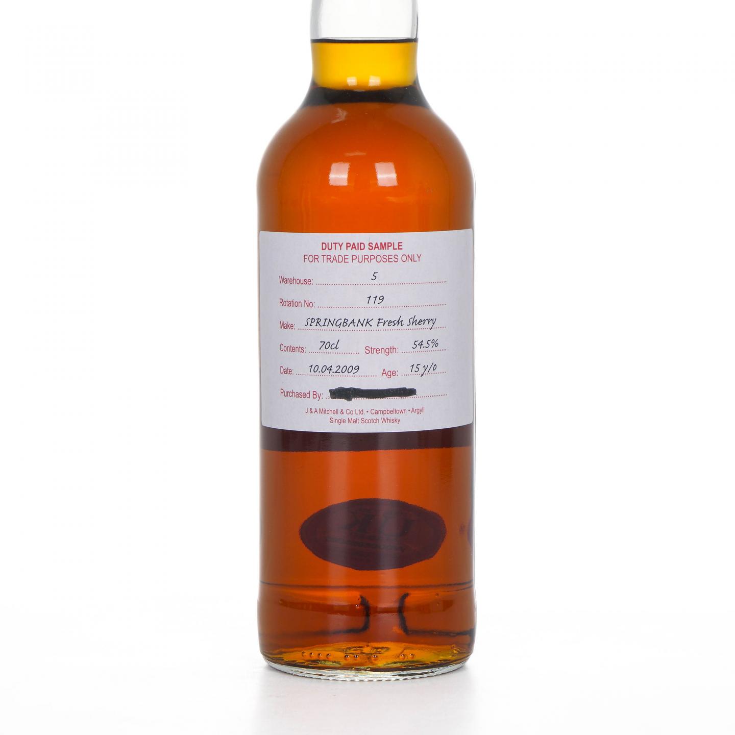 Springbank 云顶 15年 2009 完税瓶 雪莉桶 54.5%