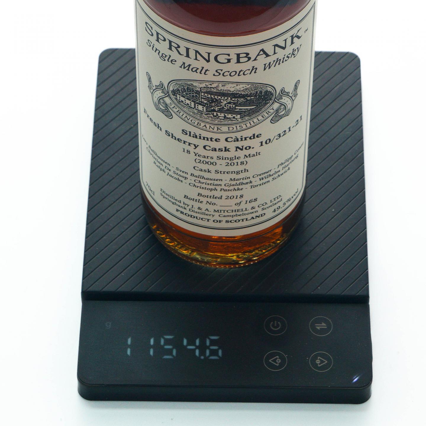 Springbank 云顶 18年 2000-2018 雪莉桶 私人桶 桶强