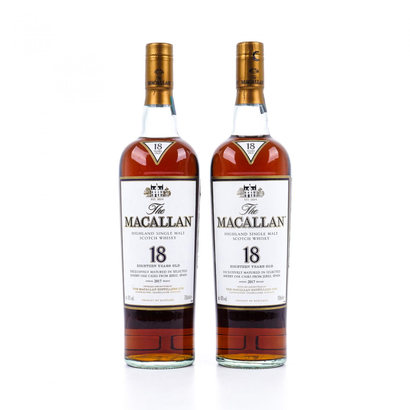 Macallan 麦卡伦 18年 2017 雪莉桶 2支组*700ml