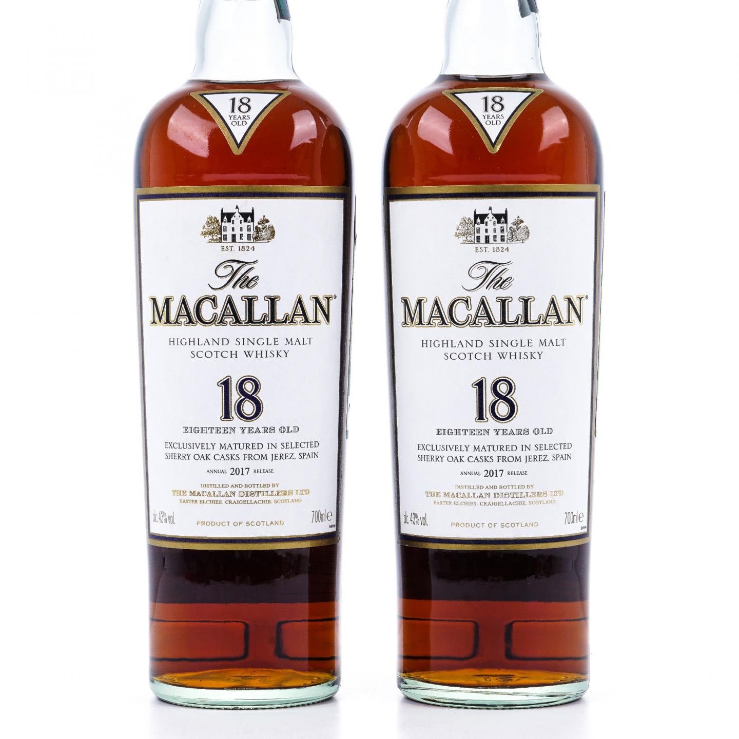 Macallan 麦卡伦 18年 2017 雪莉桶 2支组*700ml