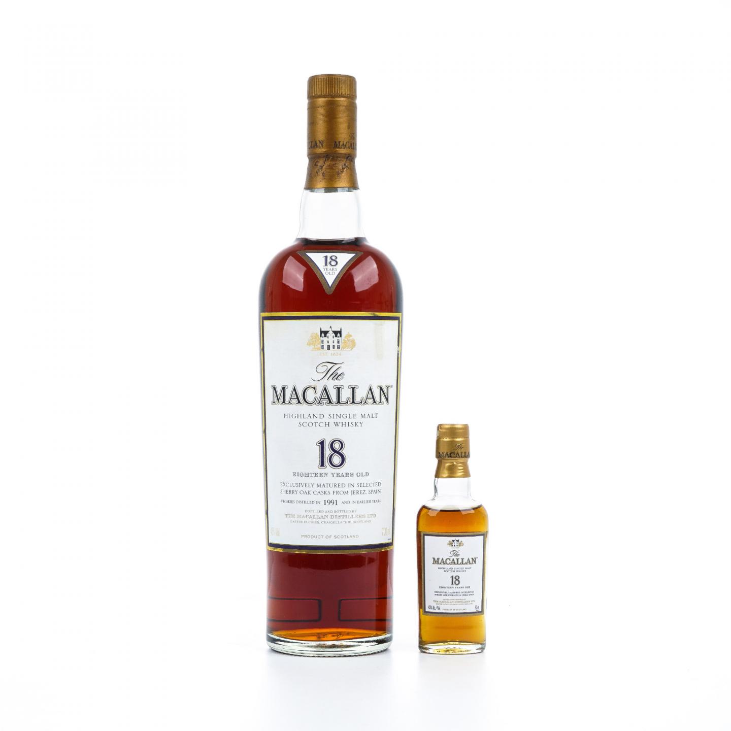 Macallan 麦卡伦 18年 1991 雪莉桶 700ML 附50ml小酒版