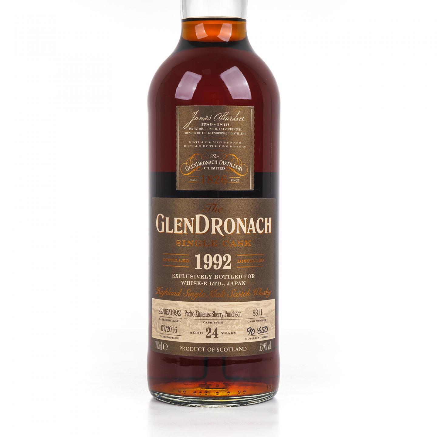 Glendronach 格兰多纳 24年 1992-2016 雪莉单桶#8311