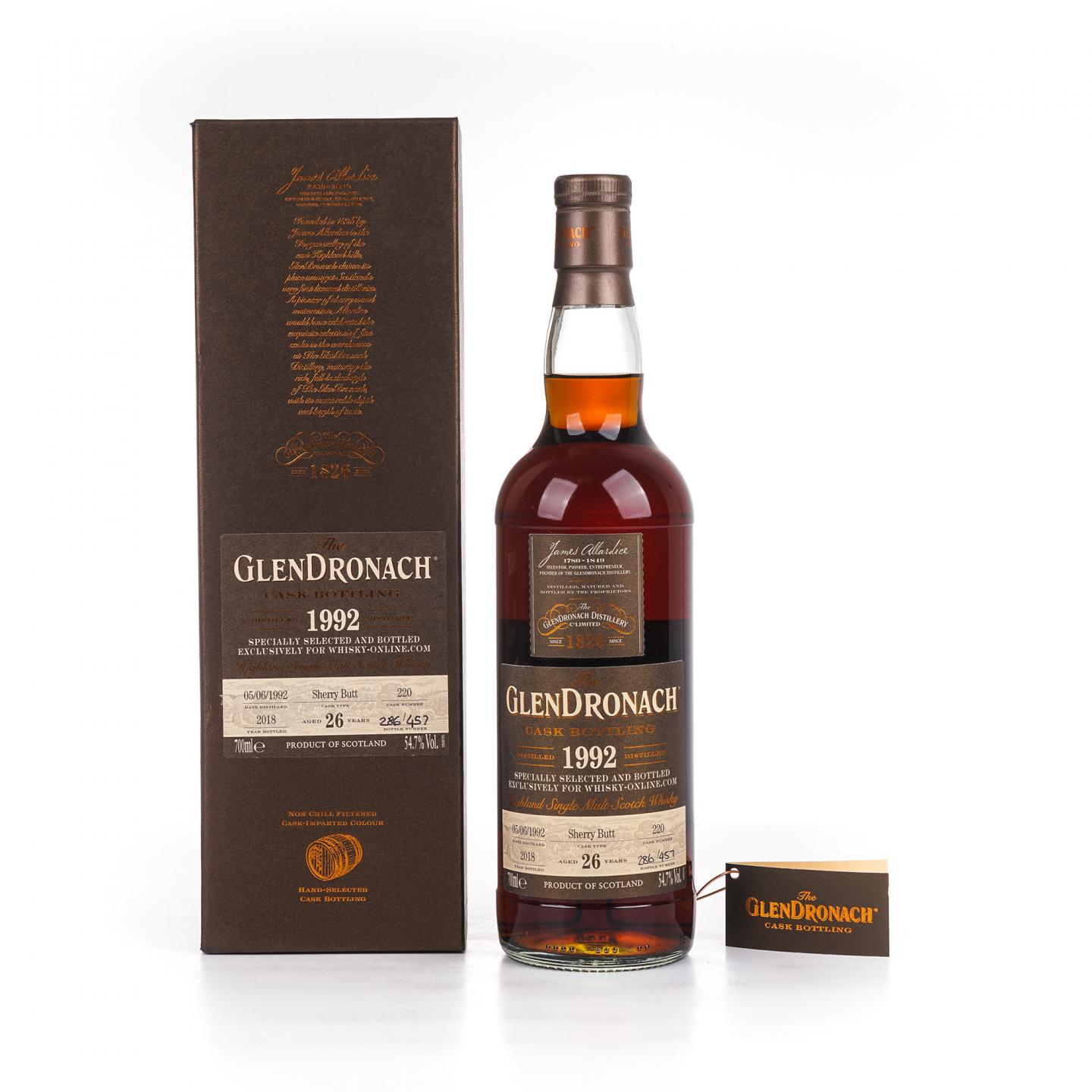 Glendronach 格兰多纳 26年 1992-2018 雪莉桶#220
