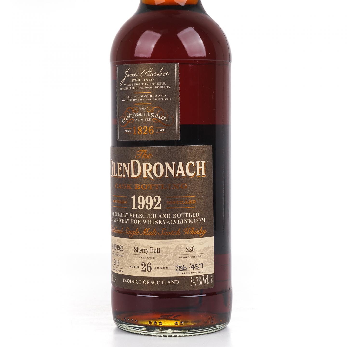 Glendronach 格兰多纳 26年 1992-2018 雪莉桶#220