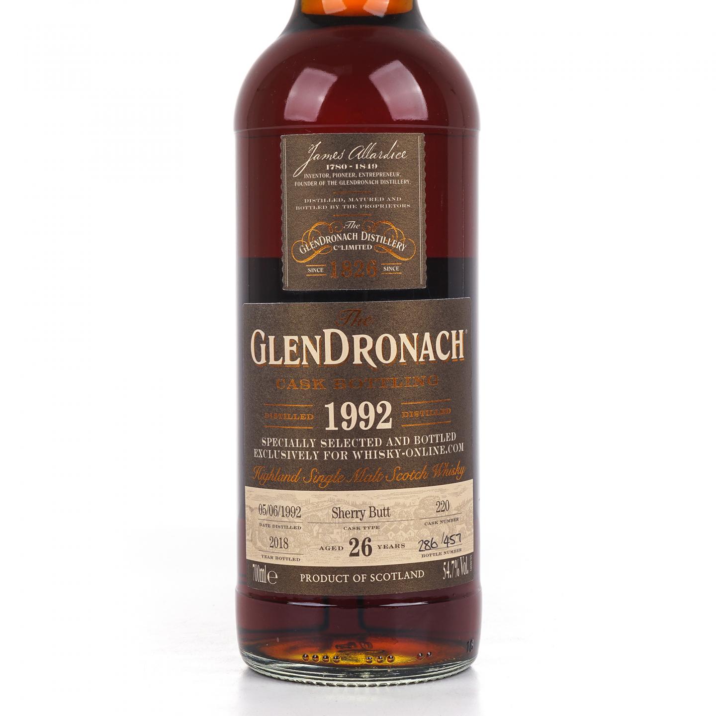 Glendronach 格兰多纳 26年 1992-2018 雪莉桶#220