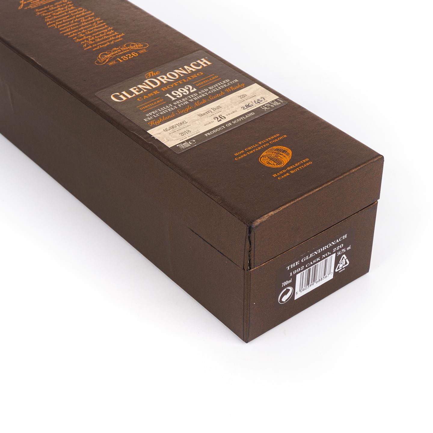 Glendronach 格兰多纳 26年 1992-2018 雪莉桶#220