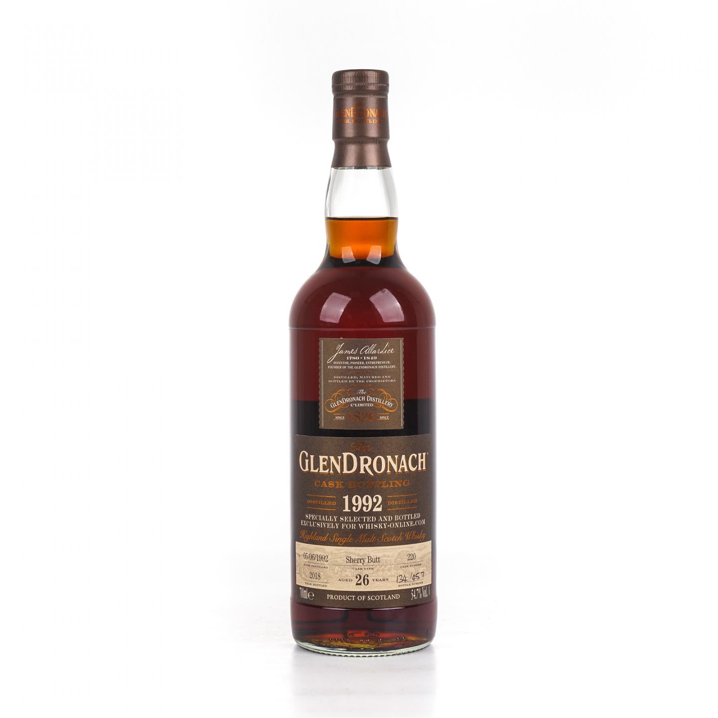 Glendronach 格兰多纳 26年 1992-2018 雪莉桶#220 54.7%Vol.