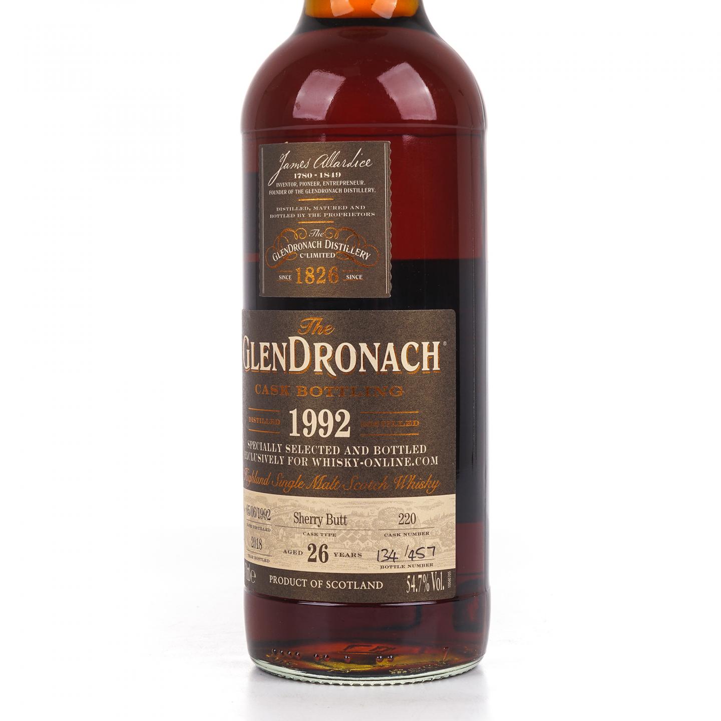 Glendronach 格兰多纳 26年 1992-2018 雪莉桶#220 54.7%Vol.