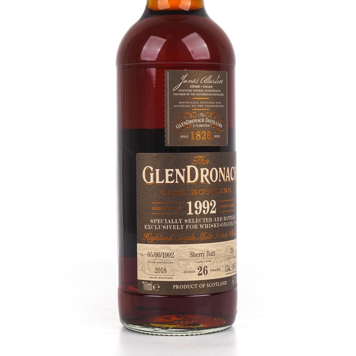 Glendronach 格兰多纳 26年 1992-2018 雪莉桶#220 54.7%Vol.