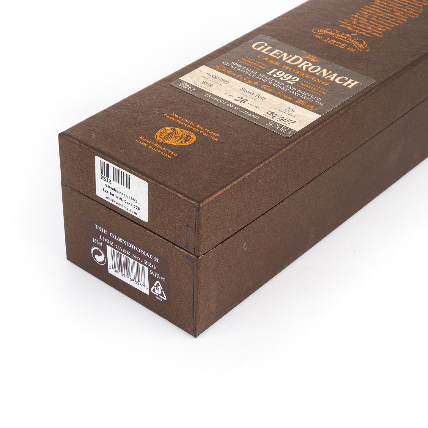 Glendronach 格兰多纳 26年 1992-2018 雪莉桶#220 54.7%Vol.