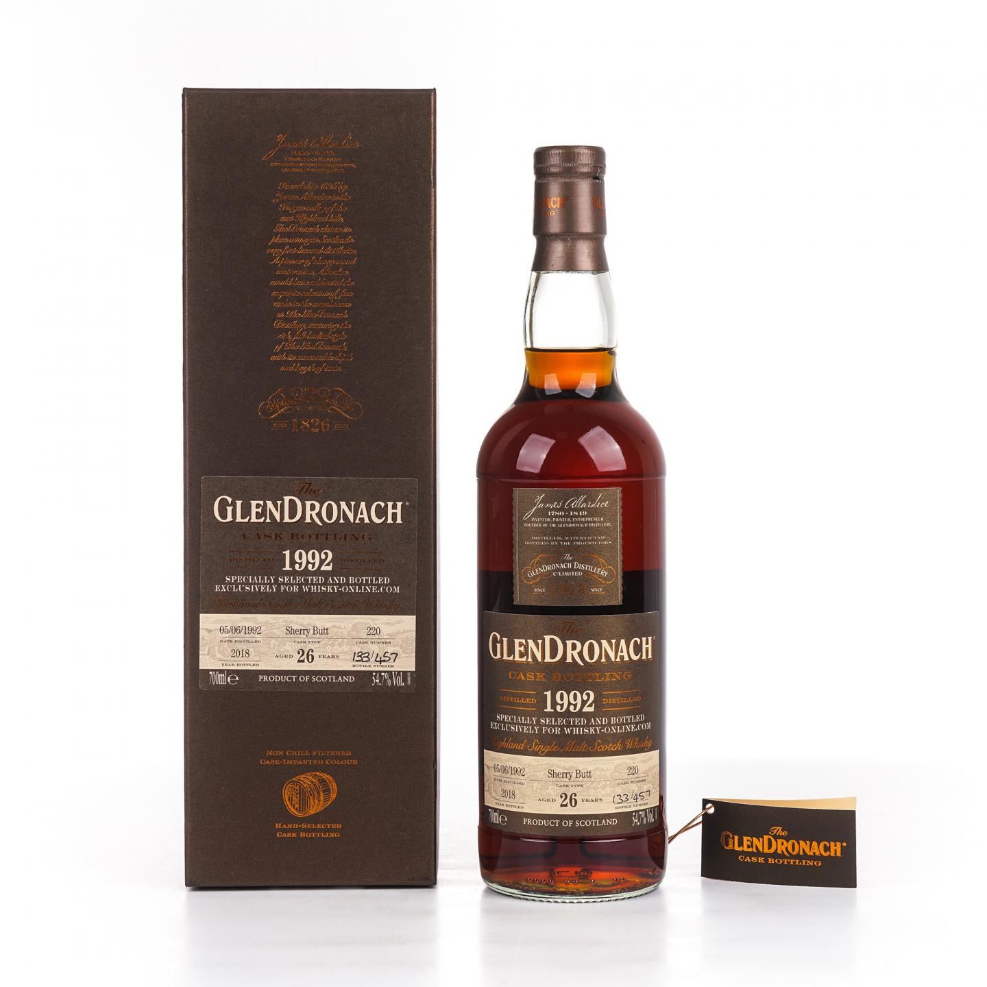 Glendronach 格兰多纳 26年 1992-2018 雪莉桶#220 700ml