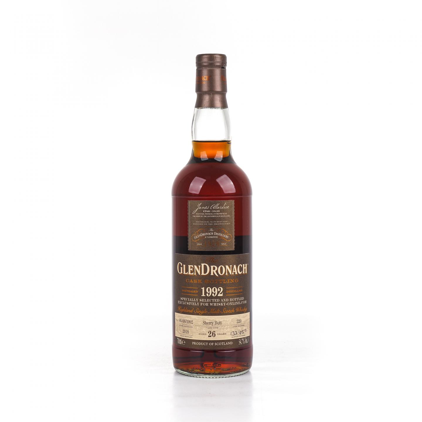 Glendronach 格兰多纳 26年 1992-2018 雪莉桶#220 700ml