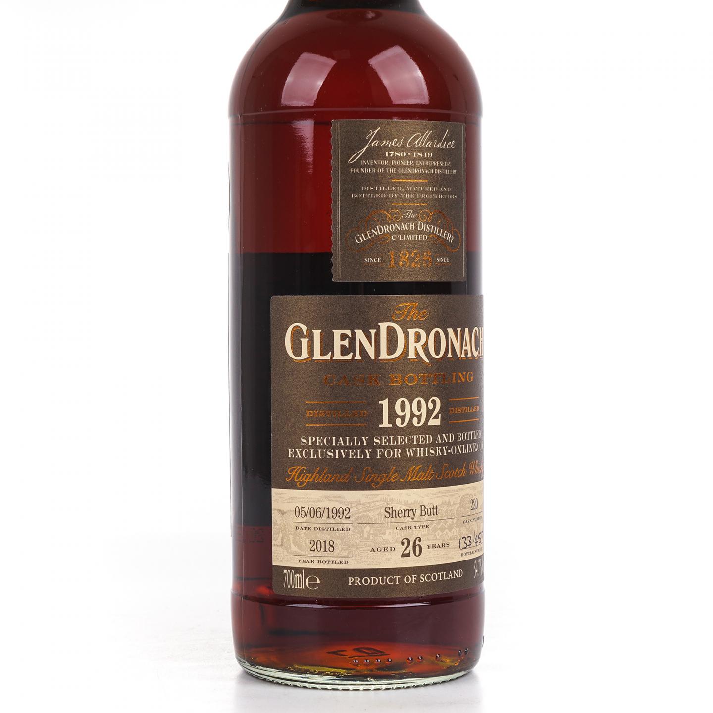 Glendronach 格兰多纳 26年 1992-2018 雪莉桶#220 700ml