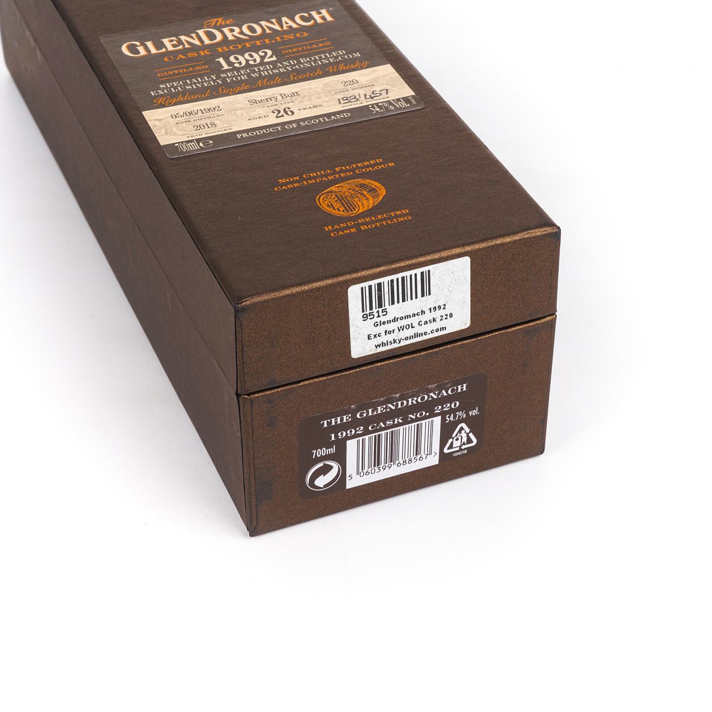Glendronach 格兰多纳 26年 1992-2018 雪莉桶#220 700ml