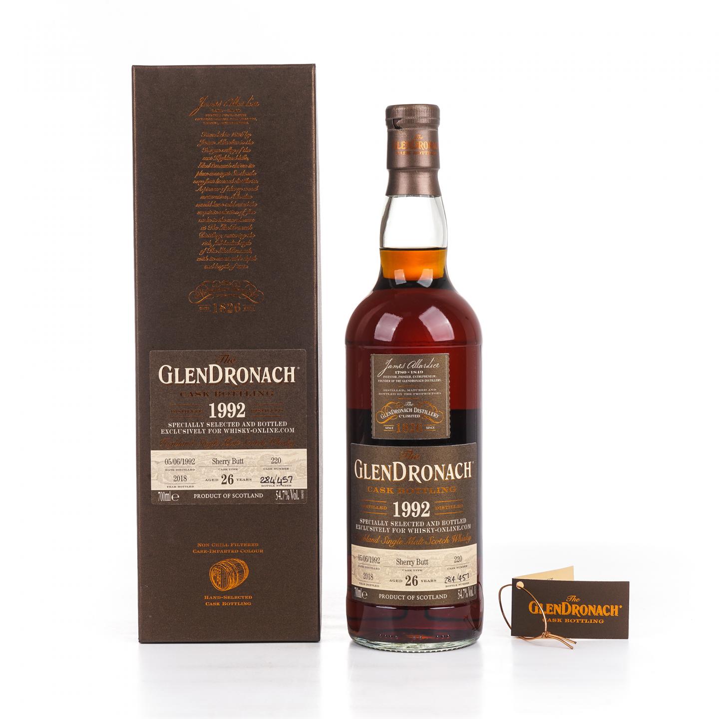 Glendronach 格兰多纳 26年 1992-2018 雪莉桶#220 礼盒